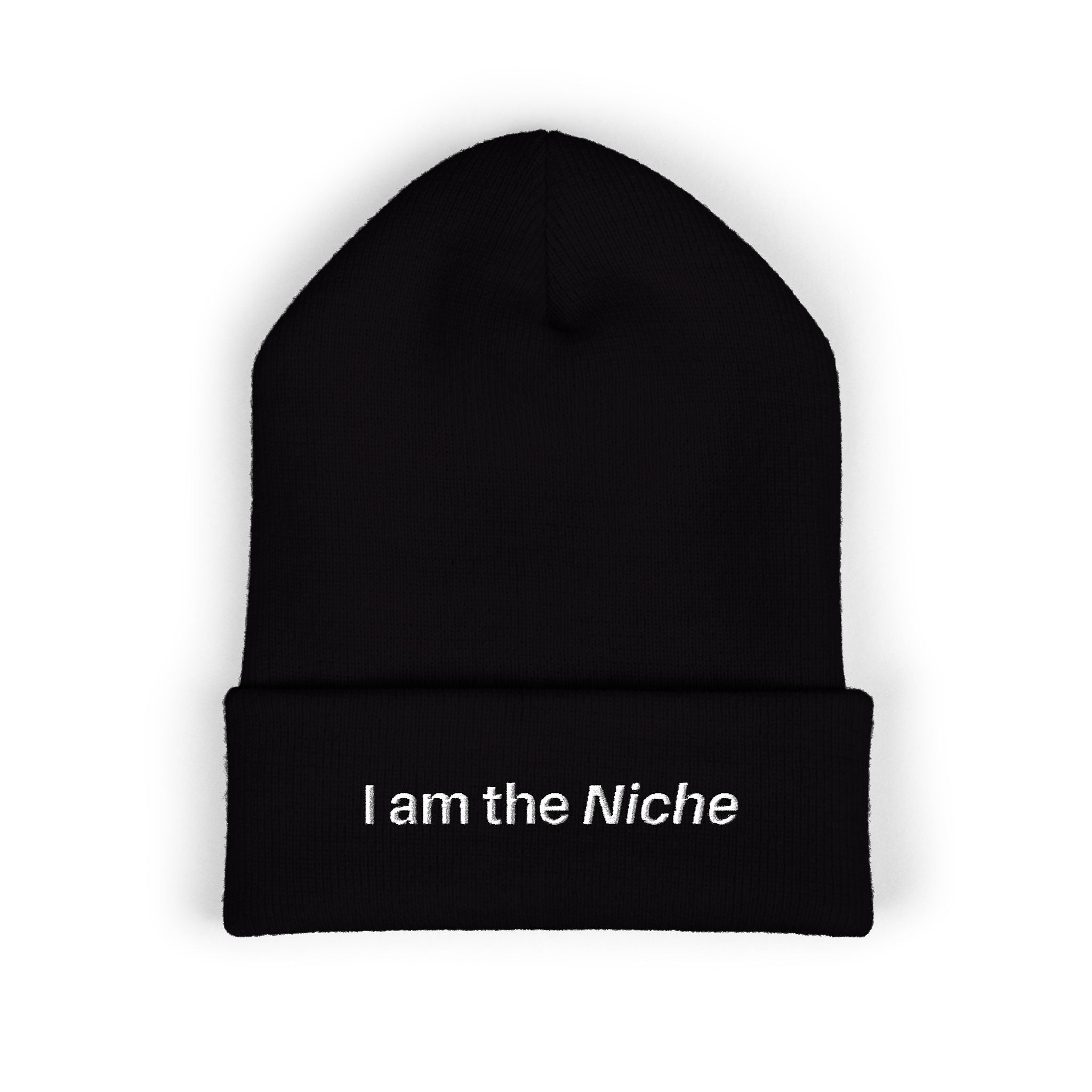 Embroidered Beanie - Black